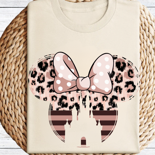 Leopard Minnie Head Graphic Tee