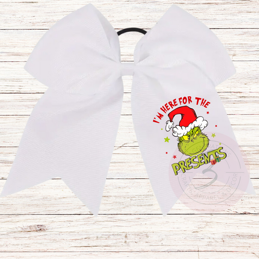 I'm here for the presents Ponytail Bow