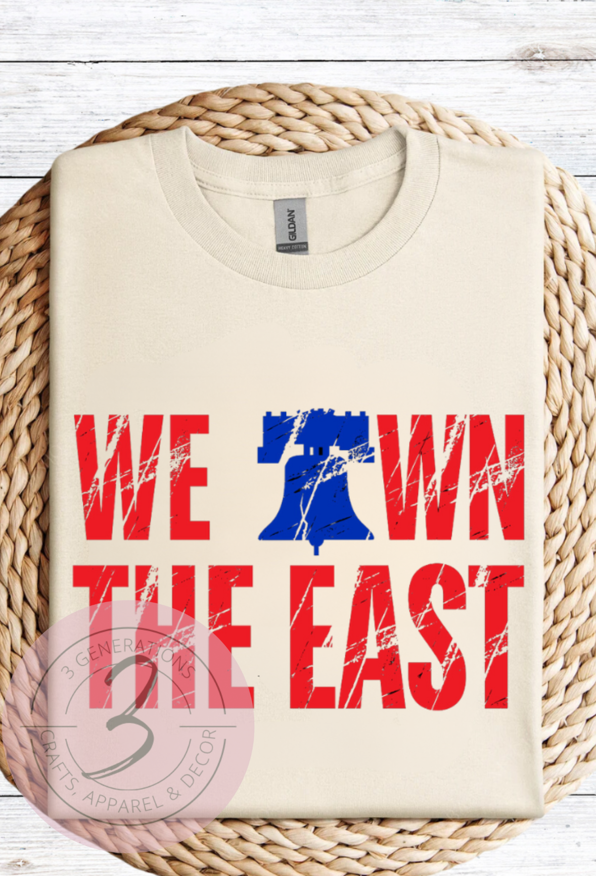 We Own the East Distressed Bell Graphic Tee