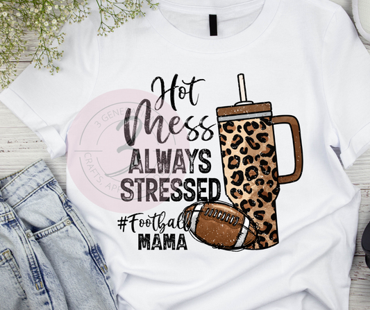 Hot Mess Football Mama Graphic Tee