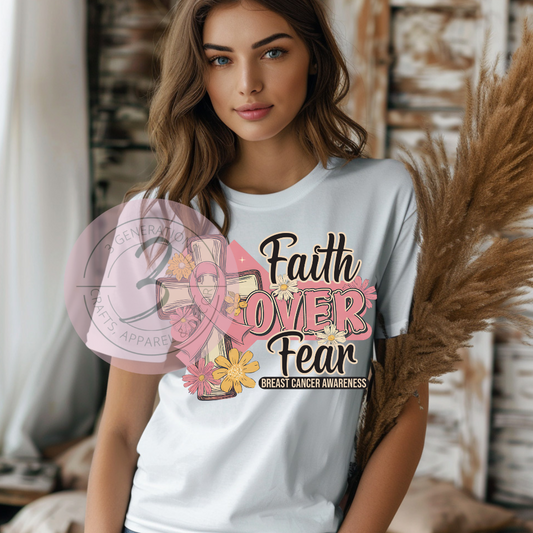 Faith over Fear Breast Cancer Graphic Tee