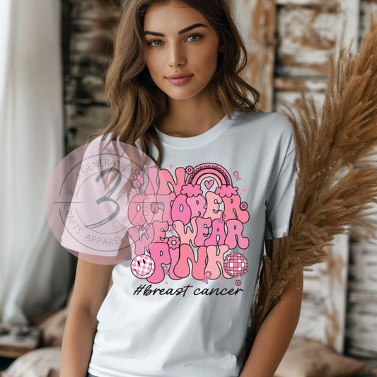 In October We Wear Pink Preppy Graphic Tee
