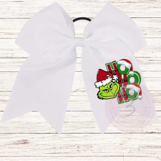Ho Ho Ho Grinch Ponytail Bow