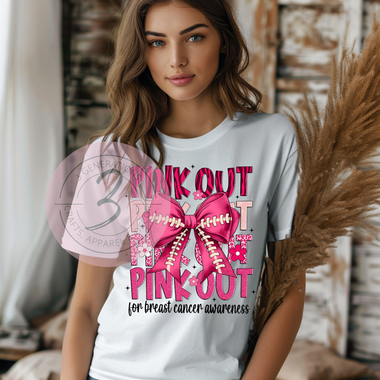 Pink Out Football Bow Graphic Tee (Copy)