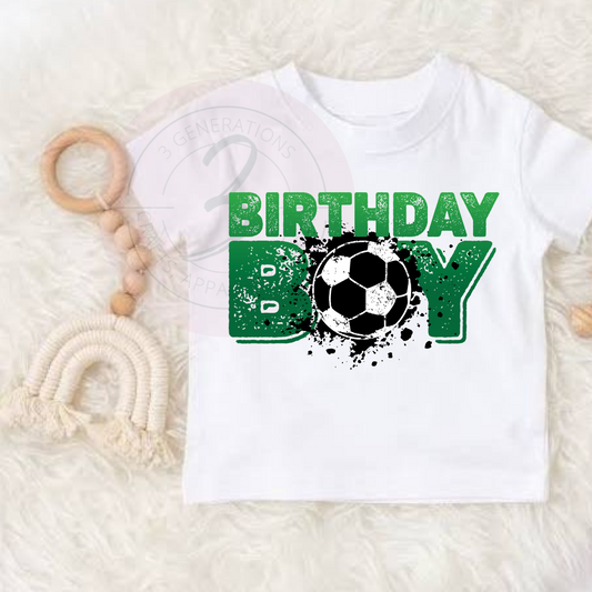 Birthday boy soccer graphic tee
