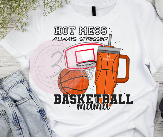 Hot Mess Basketball Mama Graphic Tee