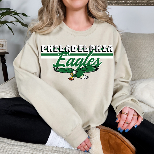 Philadelphia Vintage Stripe Crew Neck Sweatshirt