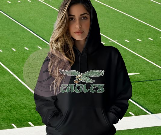 Vintage Distressed Eagles Hoodie