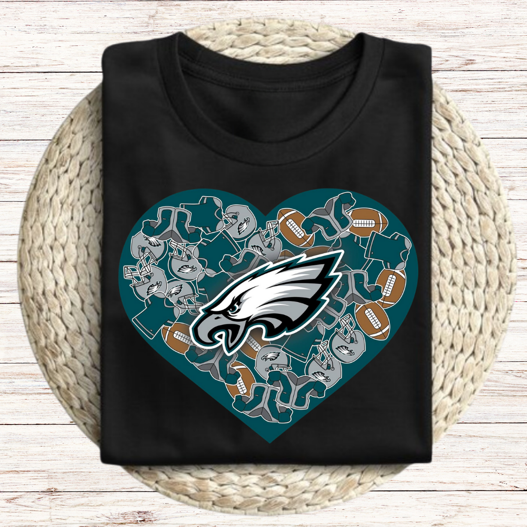 Eagles football heart Graphic Tee