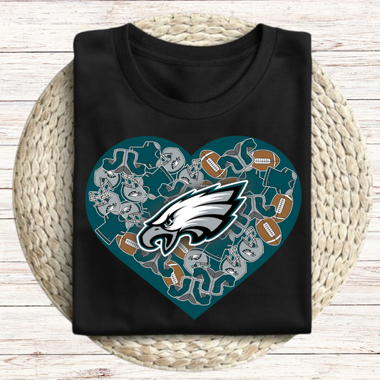 Eagles football heart Graphic Tee