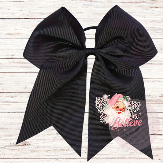 Santa Believe Ponytail Bow