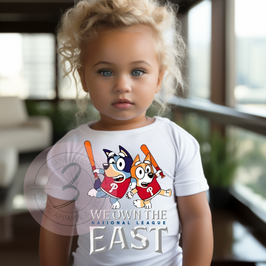 Blue Dog We Own the East tee and onesie