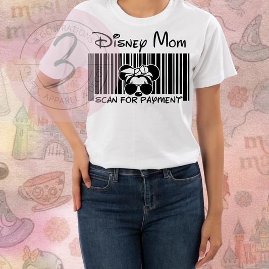 Disney Mom/Dad Scan for Payment Graphic Tee