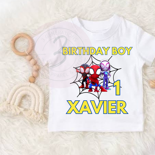 Birthday Boy Spider Man Graphic Tee