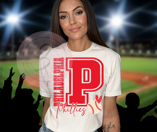 Phillies Large P Graphic Tee