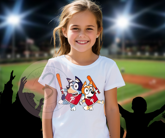 Phillies Bluey Kids Graphic Tee