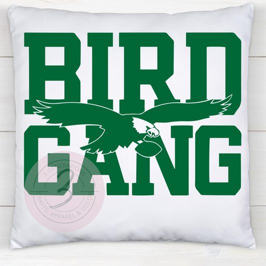 Bird Gang 14 by 14 inch pillow