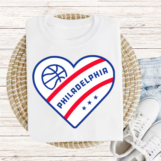 76ers Heart Graphic Tee