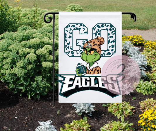 Go Eagles Grinch Garden Flag