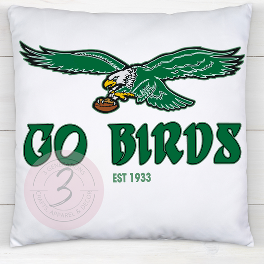 Vintage Go Birds 14 by 14 inch pillow