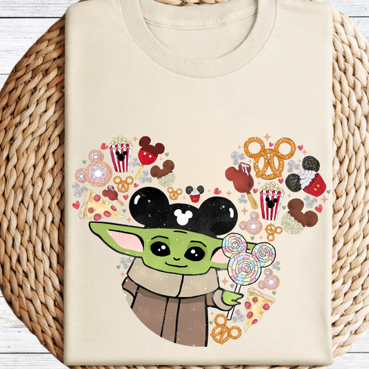 Yoda Mickey Shape Graphic Tee