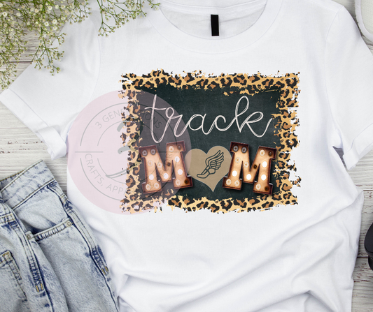 Track Mom Leopard Graphic Tee