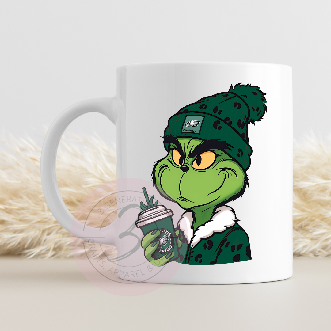 15 oz Eagles Grinch Mug