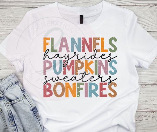 Flannels, Hayrides, pumpkins Graphic Tee