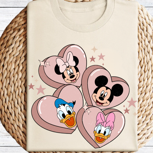 Mickey & Friends Hearts Graphic Tee