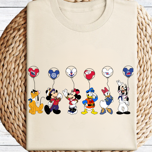 Mickey & Friends Cruise Balloons Graphic Tee