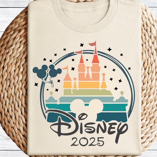 Disney 2025 Stripe Castle Graphic Tee