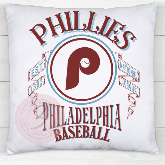 Vintage Phillies 14 by 14 inch pillow