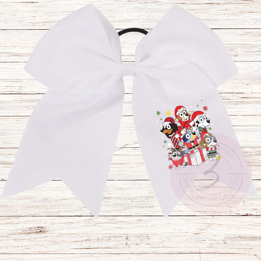 Bluey Christmas Ponytail Bow