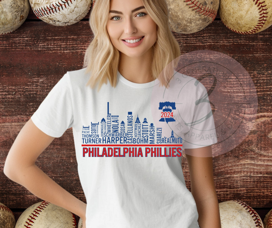 Phillies Players Skyline Graphic Tee