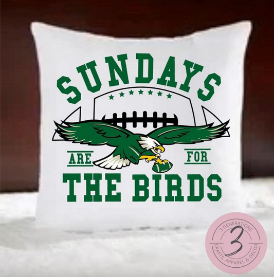 Sunday is for the Birds 14 by 14 inch pillow