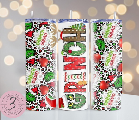 Grinch Letters Tumbler