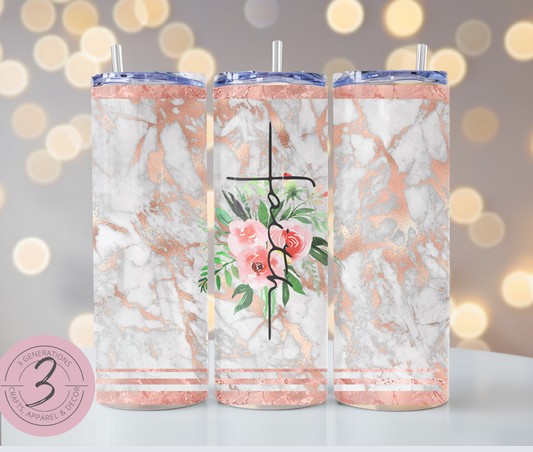 Faith Floral tumbler