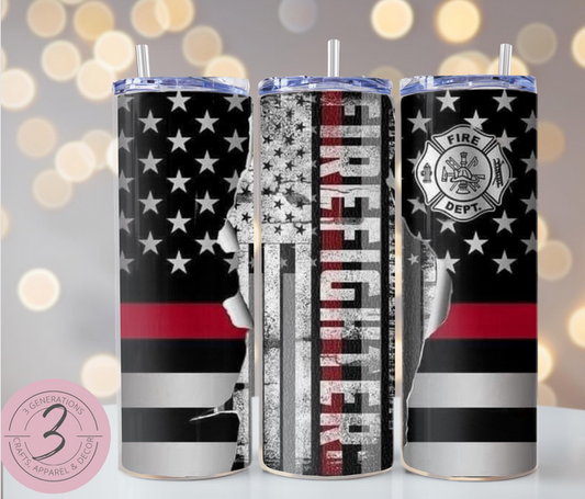 Firefighter flag tumbler