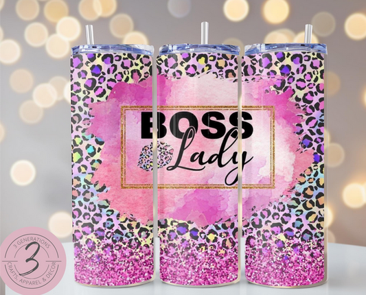 boss lady leopard tumbler