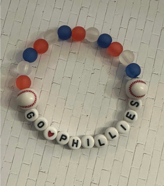 Go Phillies Frosted Bead Bracelet