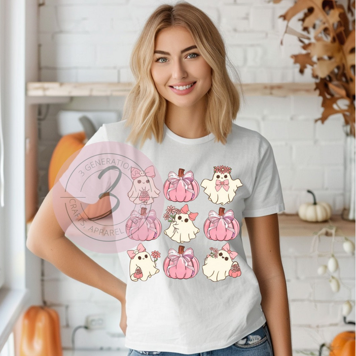 Pink Pumpkin & Ghost Graphic tee