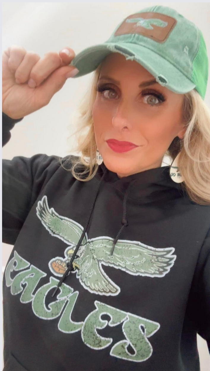 Vintage Distressed Eagles Hoodie
