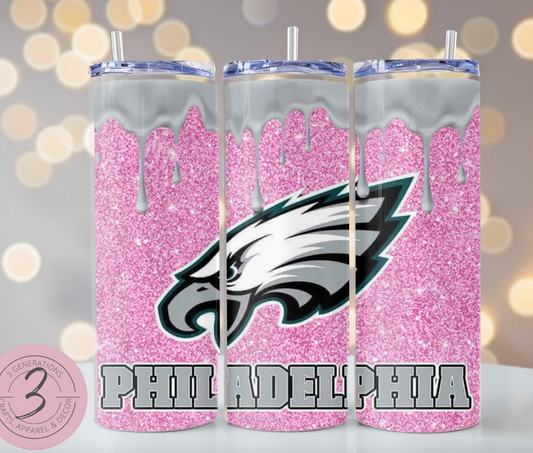 Eagles Glitter Drip Tumbler (Mulitple Colors)