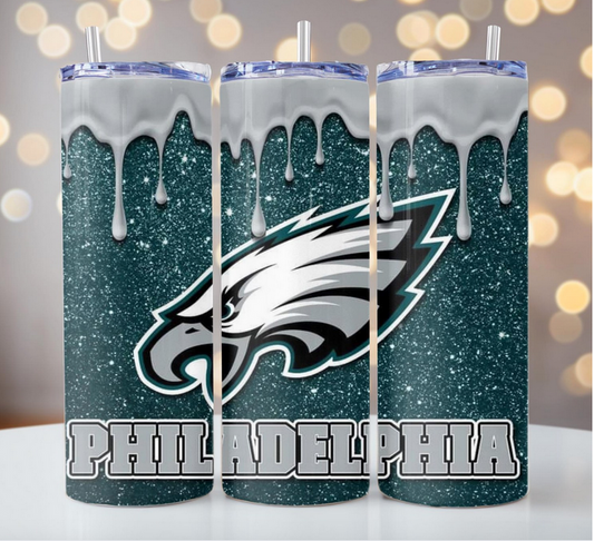 Eagles Glitter Drip Tumbler (Mulitple Colors)