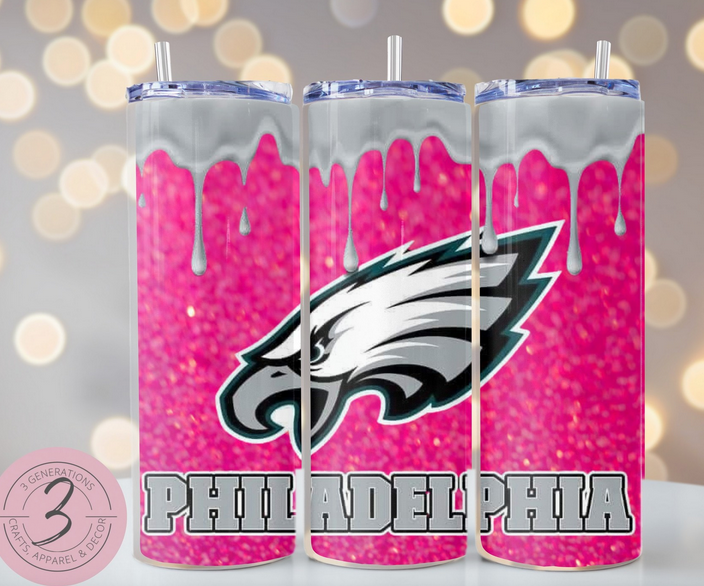 Eagles Glitter Drip Tumbler (Mulitple Colors)