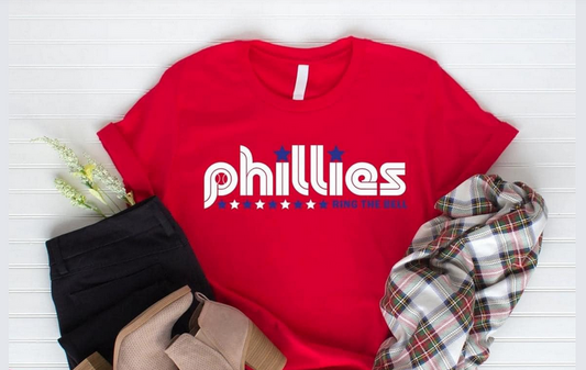Phillies Ring the Bell White and Blue Graphic Tee