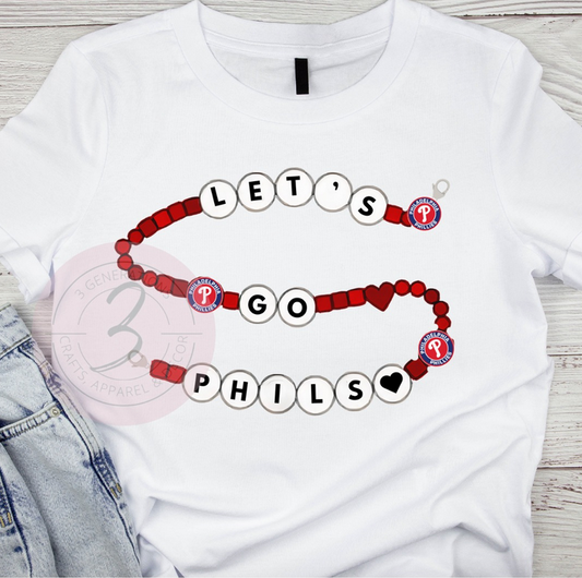 Let's Go Phillies/Eagles Bracelet Graphic Tee (multiple styles)