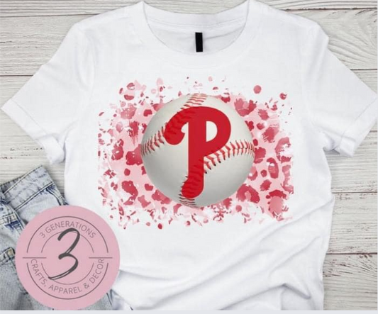 Red Leopard Phillies Ball Graphic Tee