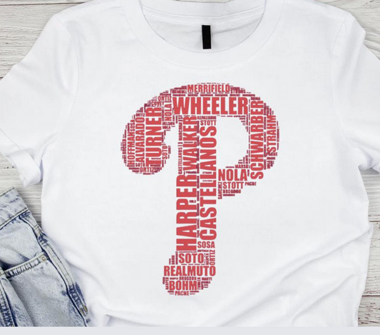 Phillies Word Art Graphic Tee