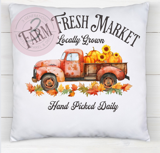 Farm Fresh Market 14 by 14 inch pillow